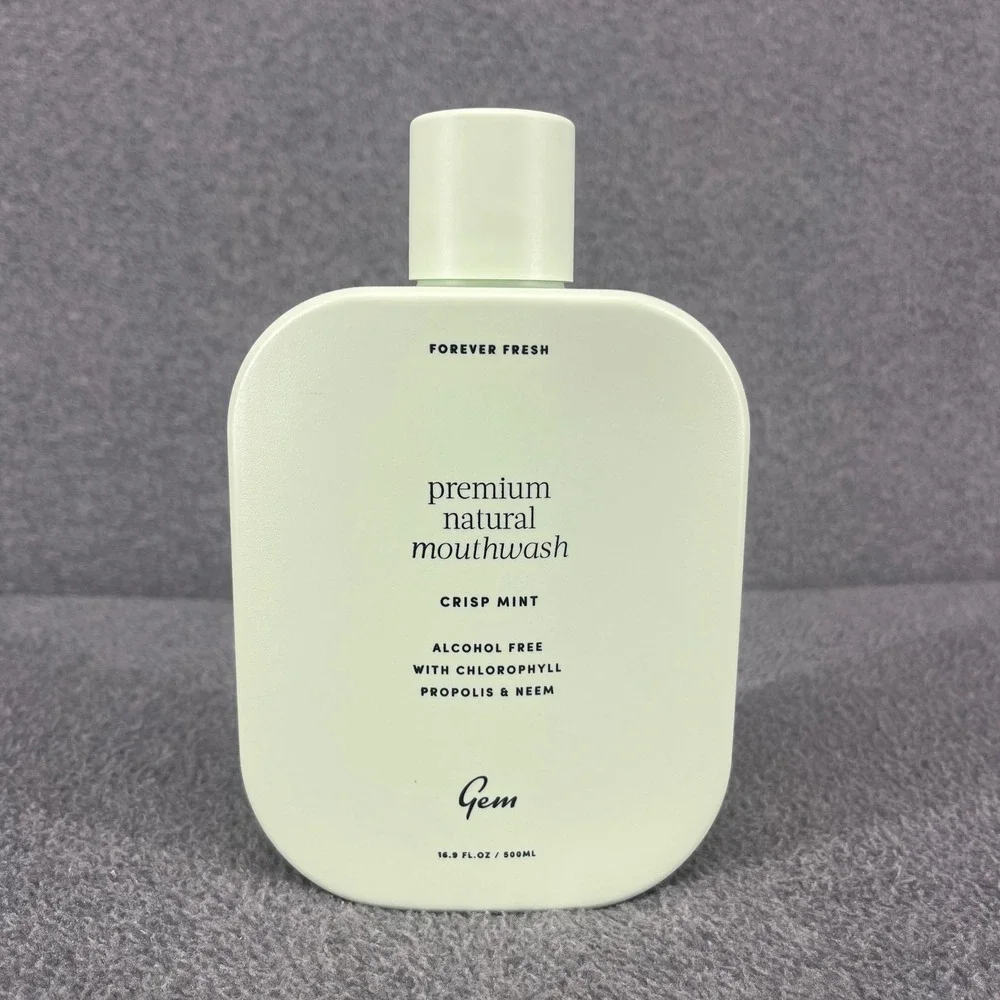 Gem Mouthwash Green Crisp Mint Natural Alcohol Free Chlorophyll Neem 16.9 oz